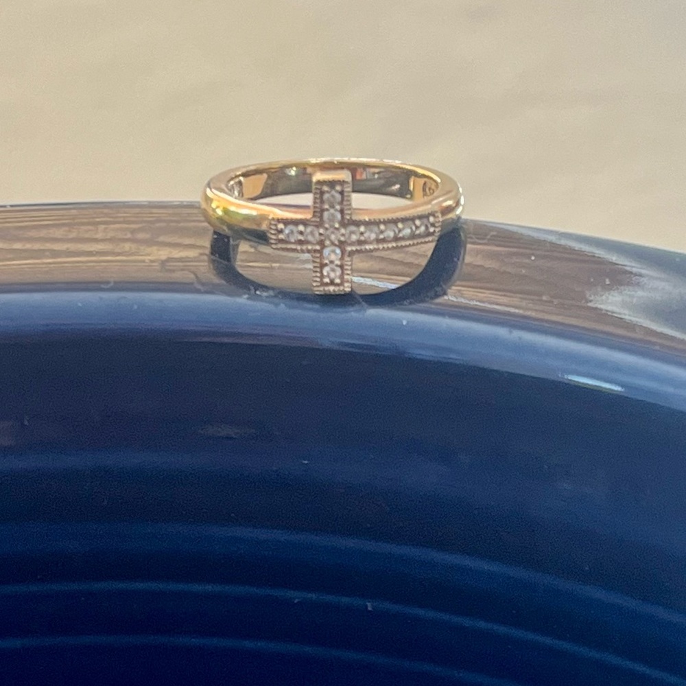 Diamond Cross 14kgf 925Silver CZS Ring